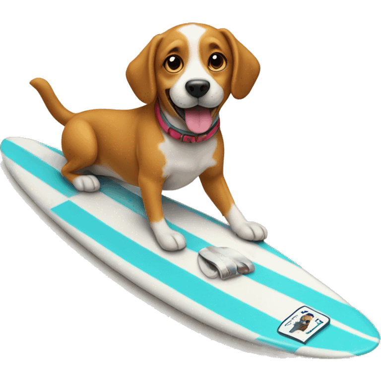 Dog on a surfboard emoji