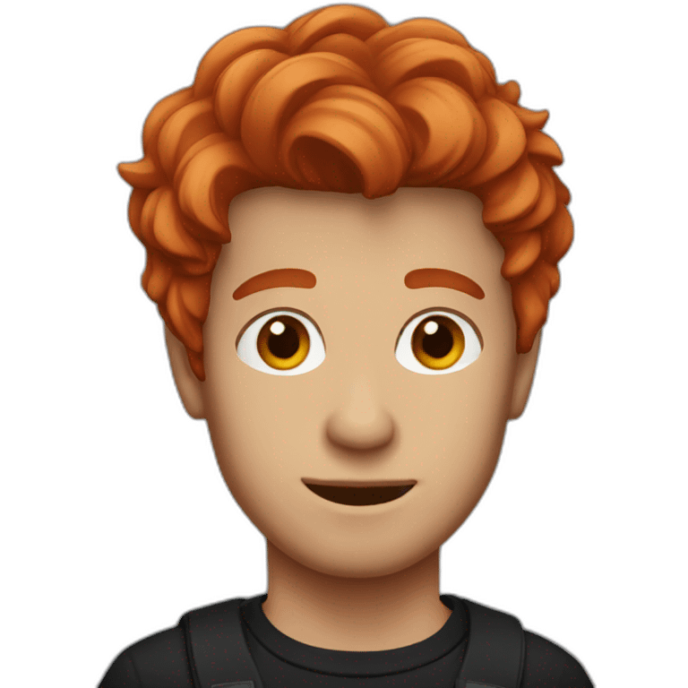 Guy with red hair and Black Pullover emoji