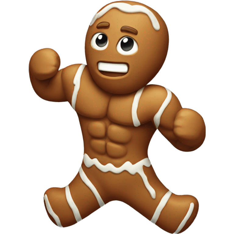 Muscle gingerbread man emoji