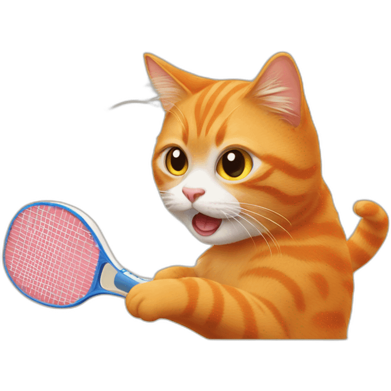 orange cat playing ping pong emoji