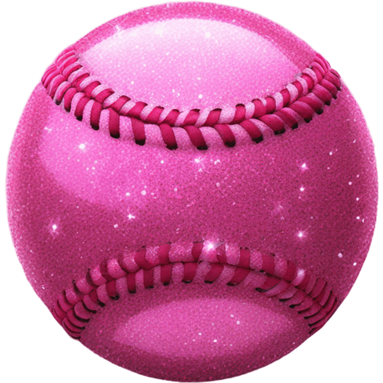 Pink glitter softball realistic  emoji