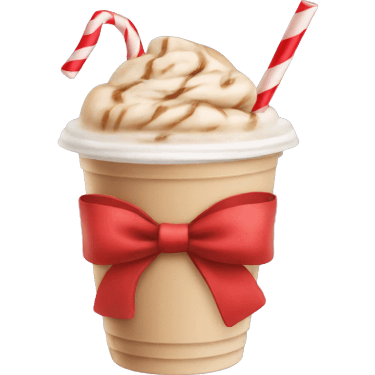 Iced Latte with a Red Bow on the Straw emoji