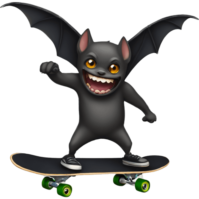 Bat riding a skateboard emoji