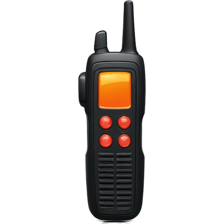 black walkie talkie with red-orange button on side emoji