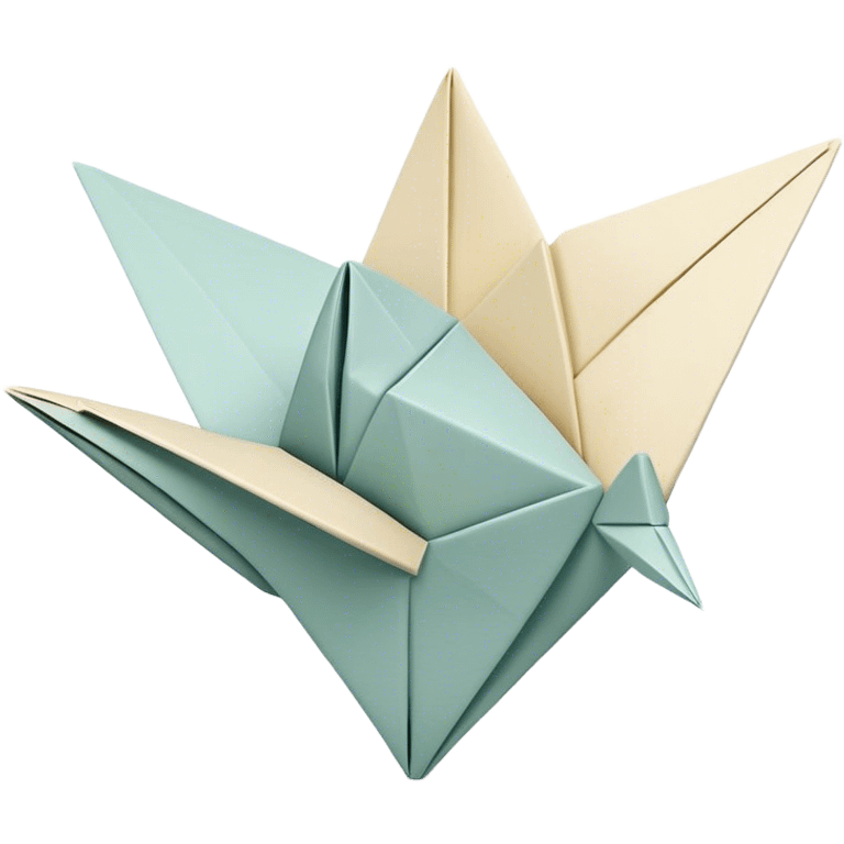 Cinematic Realistic depiction of an elegant origami creation, rendered with delicate paper textures and intricate folds, set on a minimalist background with soft, diffuse lighting that accentuates its artistic precision emoji