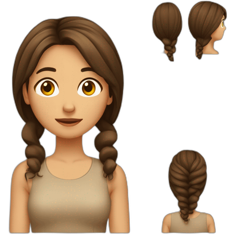 Chica castaña clara con cabello largo emoji