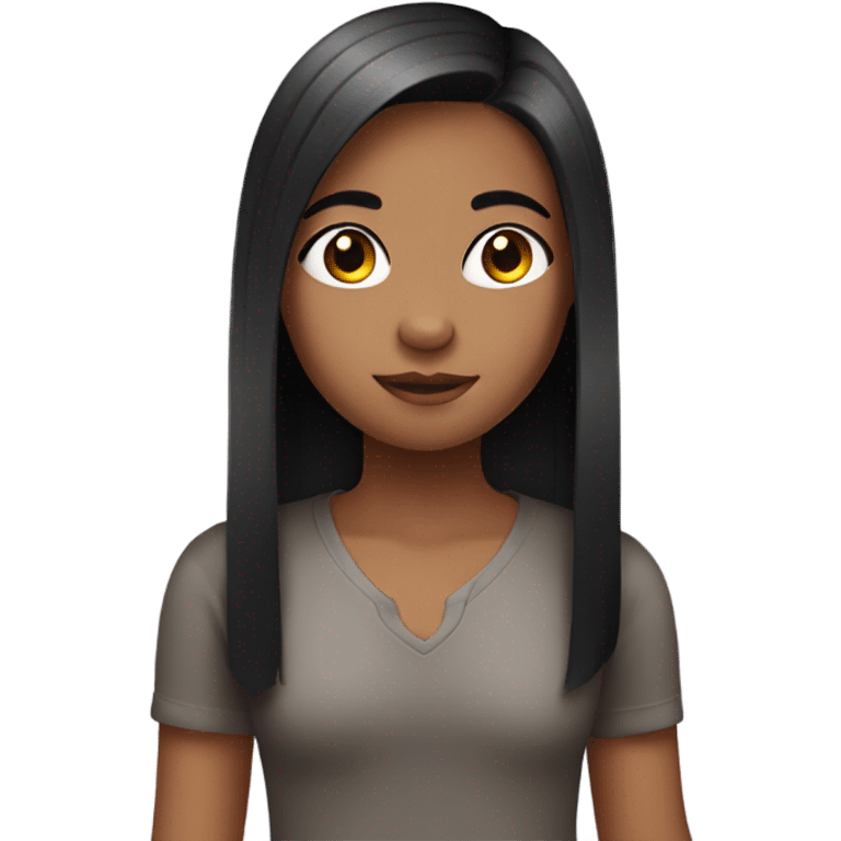 mixed child girl with straight hair emoji