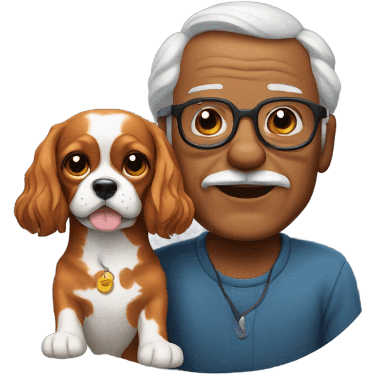 Grandpa with cavalier  emoji