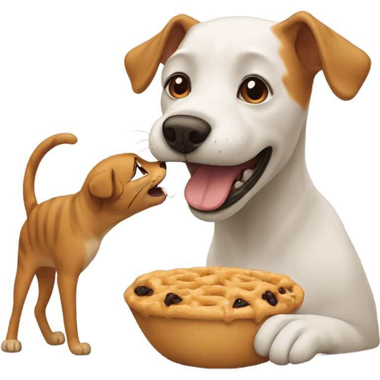 Cat eating dog emoji