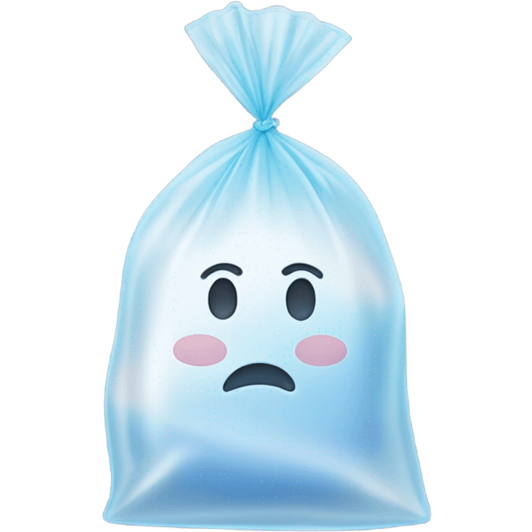 Small clear plastic bag with baking soda in it emoji