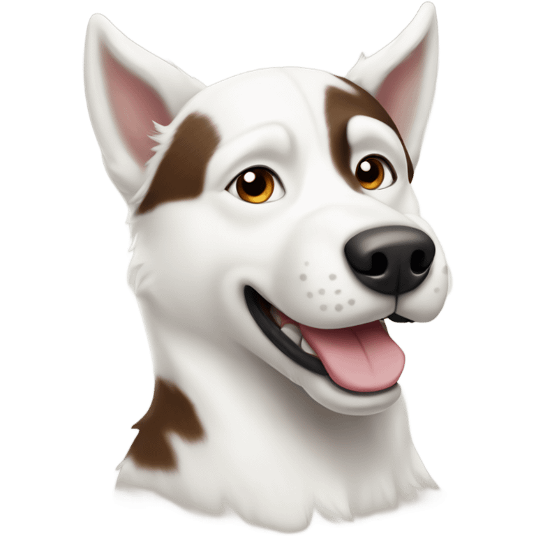 white husky dog with brown spots emoji