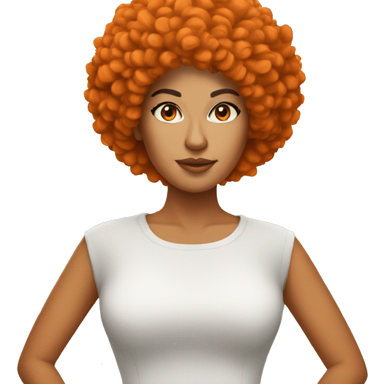 Sassy latina woman with orange afro emoji