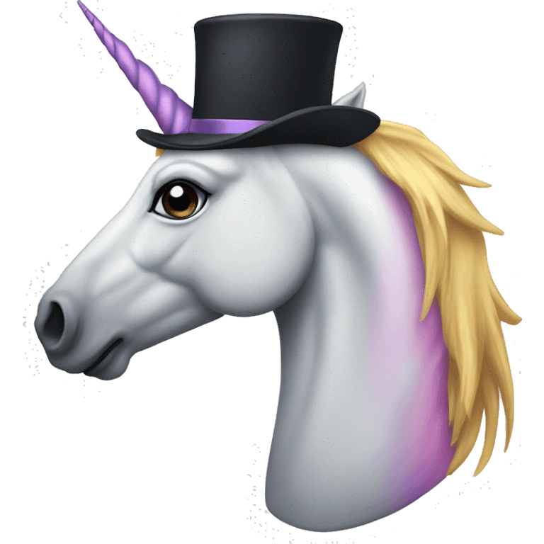 Unicorn with top hat emoji