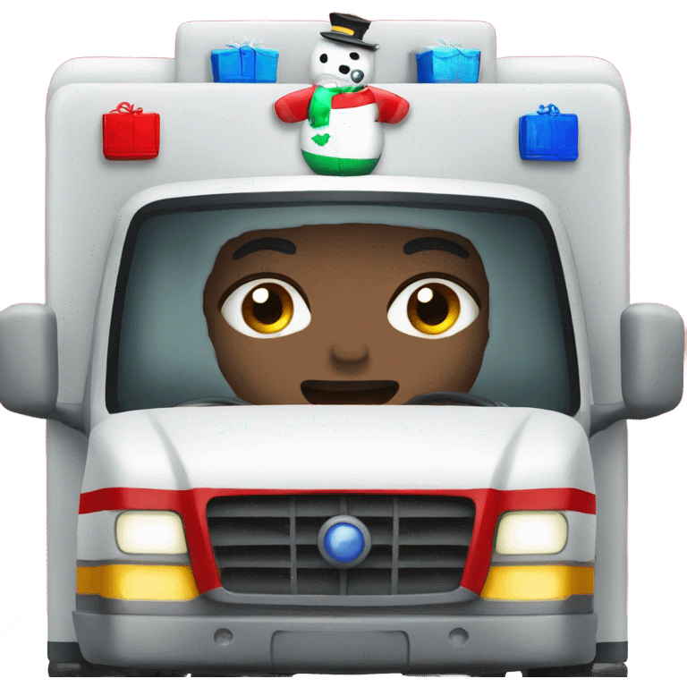 EMT ambulance Christmas emoji