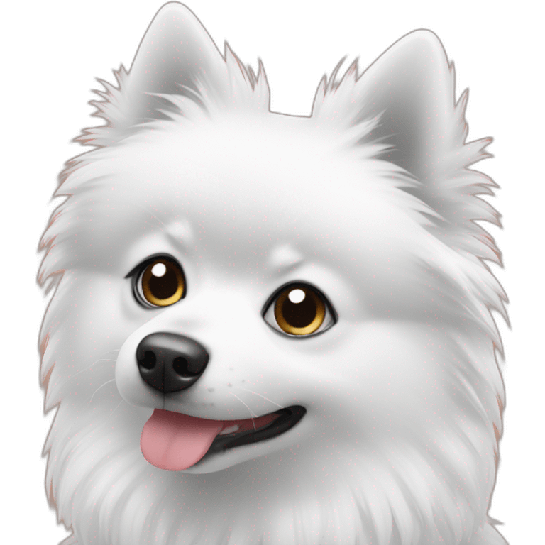 Black White small spitz head emoji