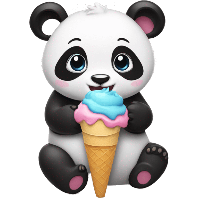 Panda eating ice cream emoji