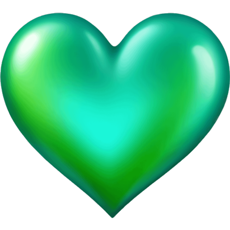 Shiny Teal and green heart emoji