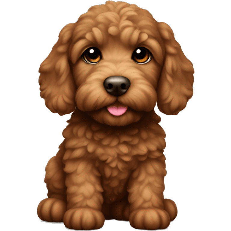 Cute miniature brown labrodoodle puppy  emoji