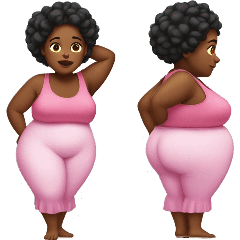 Fat black woman with a big belly emoji