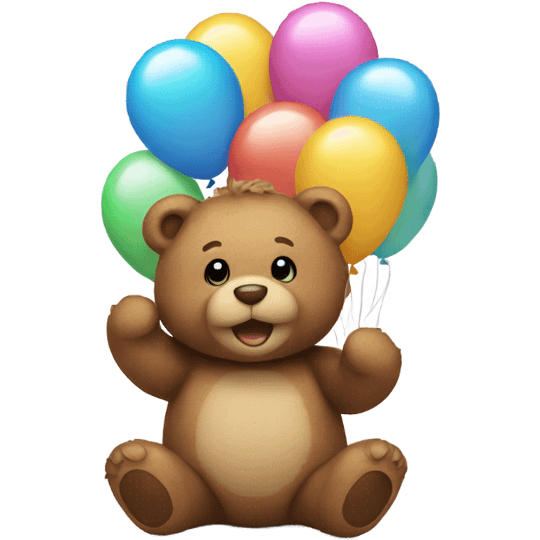 teddy bear holding balloons  emoji