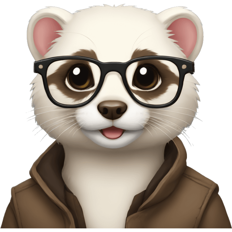 A ferret with glasses emoji