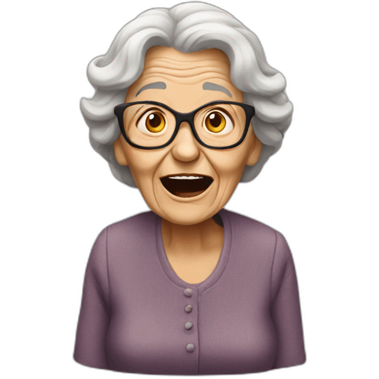 crazy old woman emoji