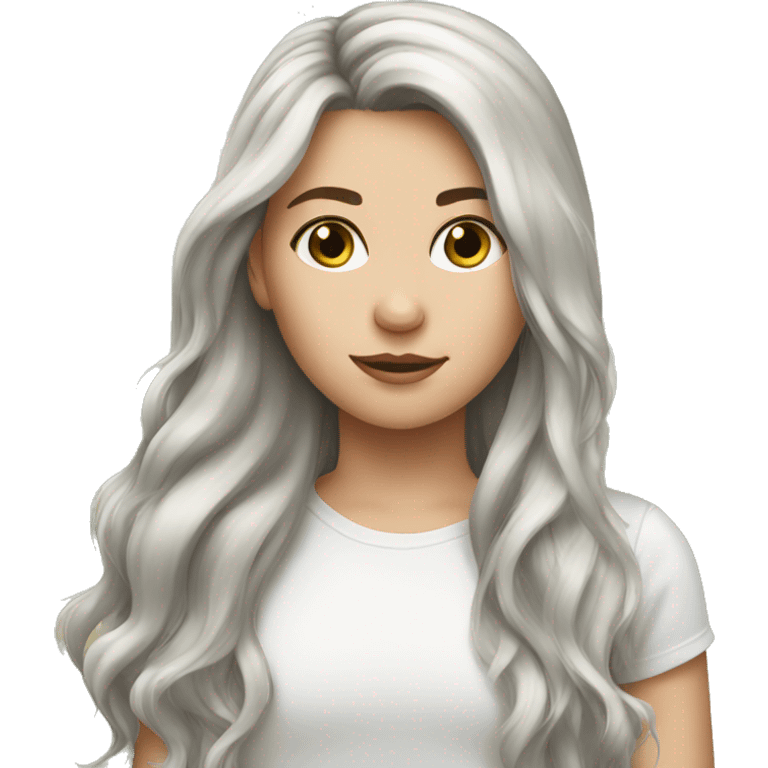 girl hair brunette and white horse emoji