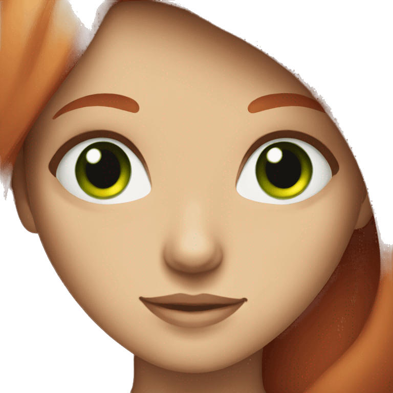 Girl with green eyes and red hair emoji