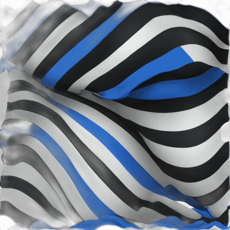 blue black blue flag in 3 horizontal lines reslistic emoji