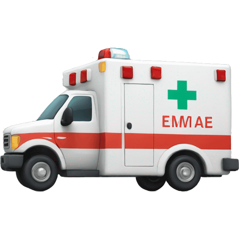 ambulance with the emotion of pleasure emoji