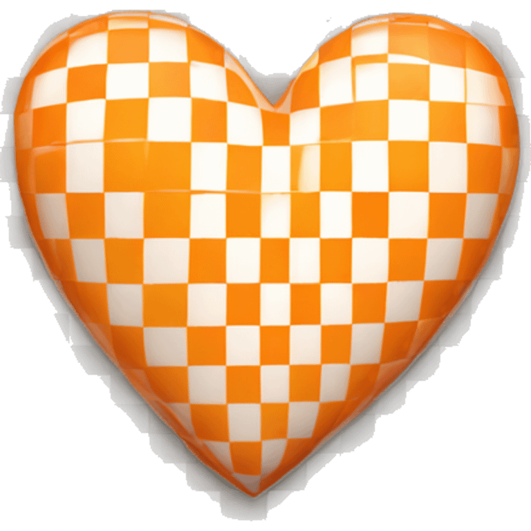 Orange and white checkered heart emoji