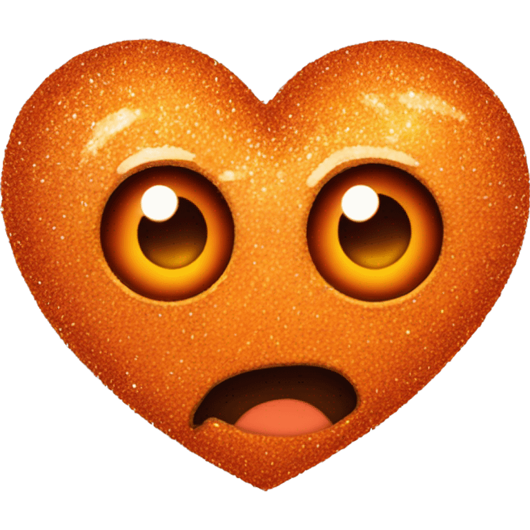 Orange burnt heart with glitter  emoji