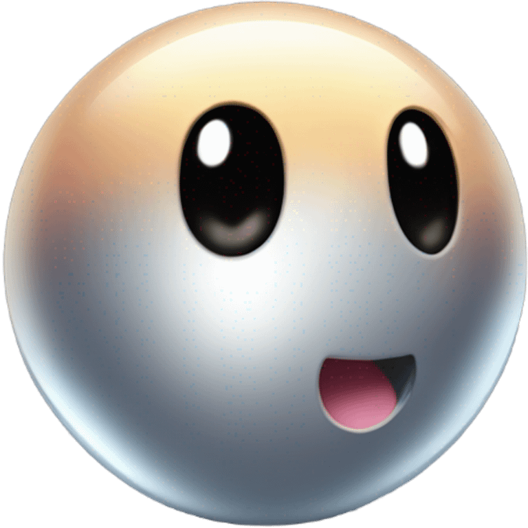 Metal cute black eyes Kirby ball driving on 4 car wheels emoji