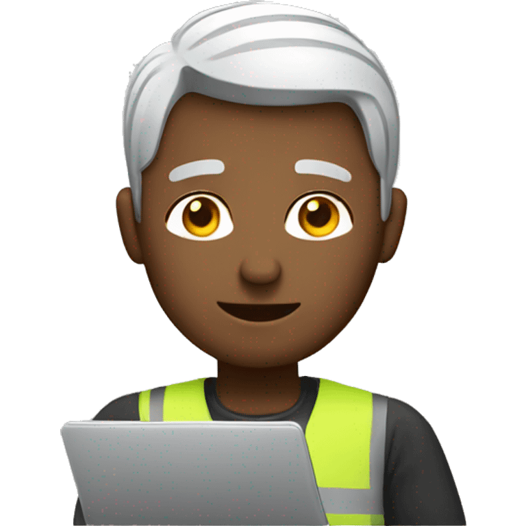 A man working in laptop side angle emoji