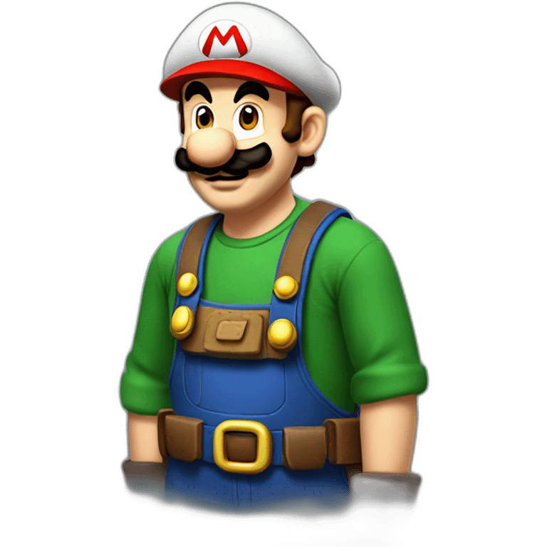 Mario habillé en luigi emoji