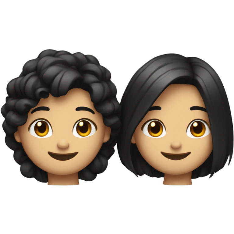 smiling duo with black hairstyle emoji