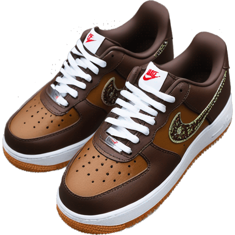 Nike x Supreme Air Force 1 Low Baroque Brown emoji