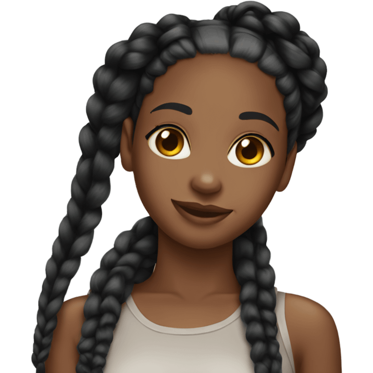 Black girl with box braids emoji