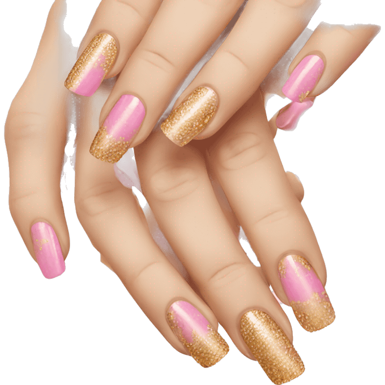 pink and gold nails emoji