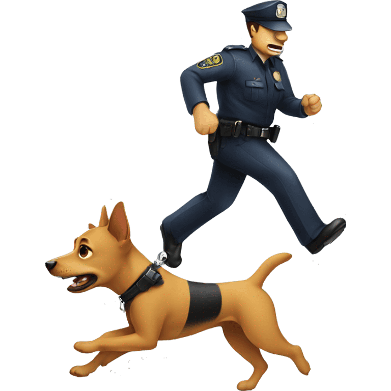 dog being chased by police dog emoji