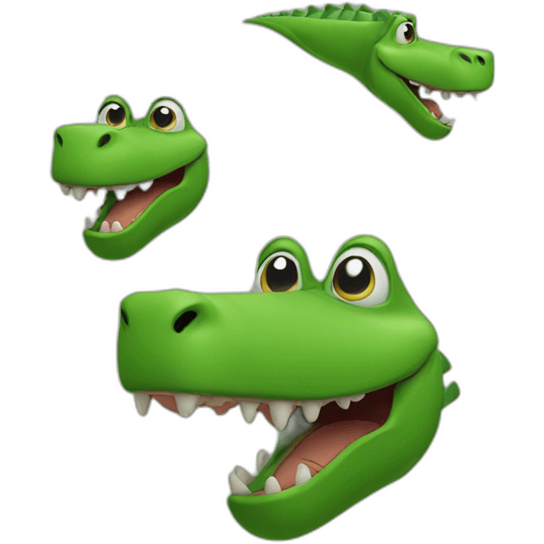 goofy dinosaur with nose like an alligator emoji