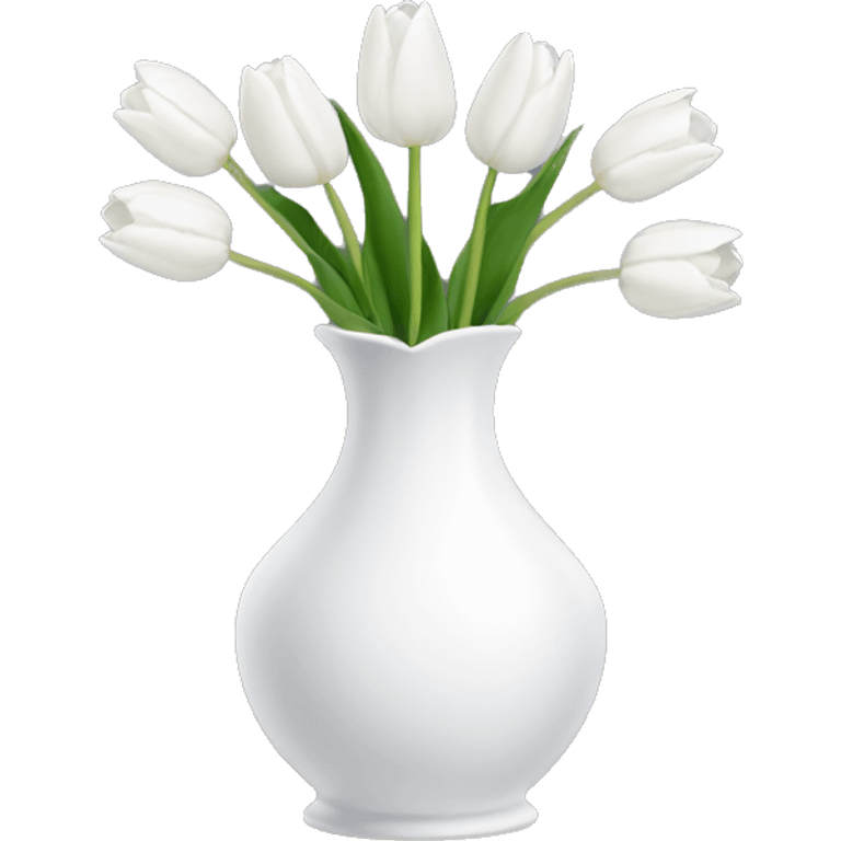 White tulips vase emoji