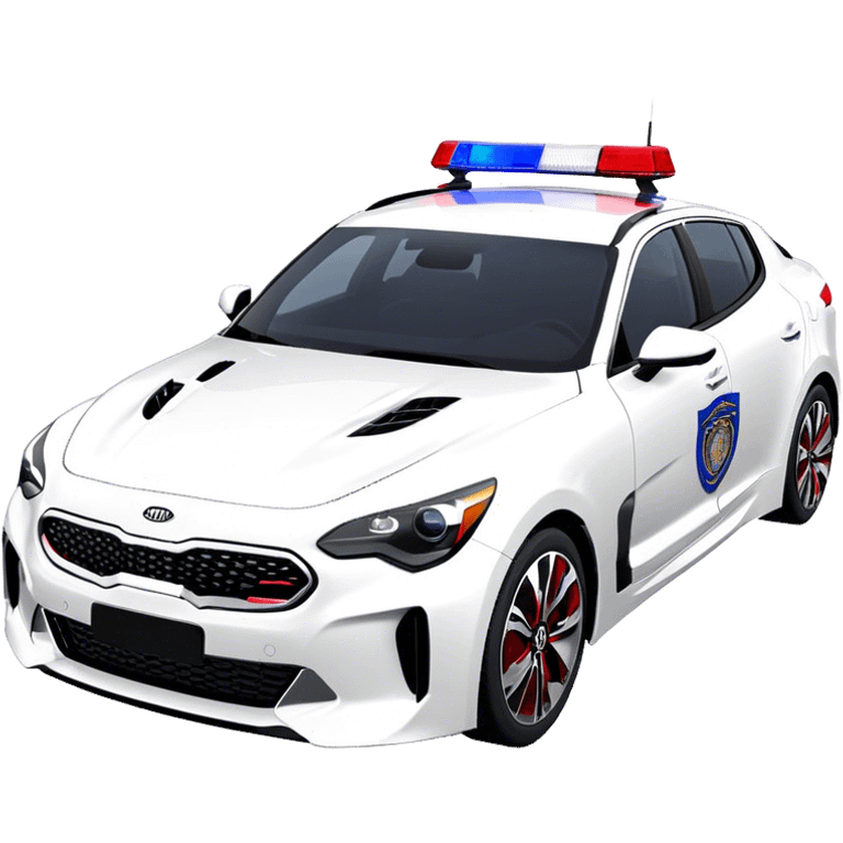 Police Car - Kia Stinger (Model Year: 2018) (Iconic Colour: White with blue and red markings) emoji