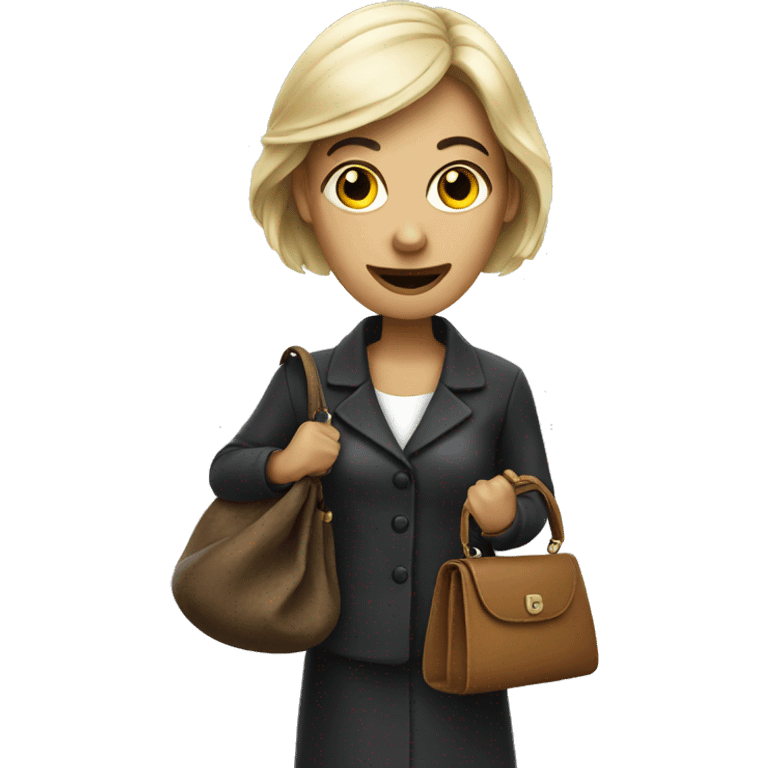 Creepy woman with a purse emoji