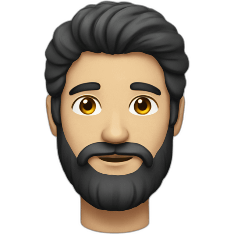 a man with beard and long black hair emoji