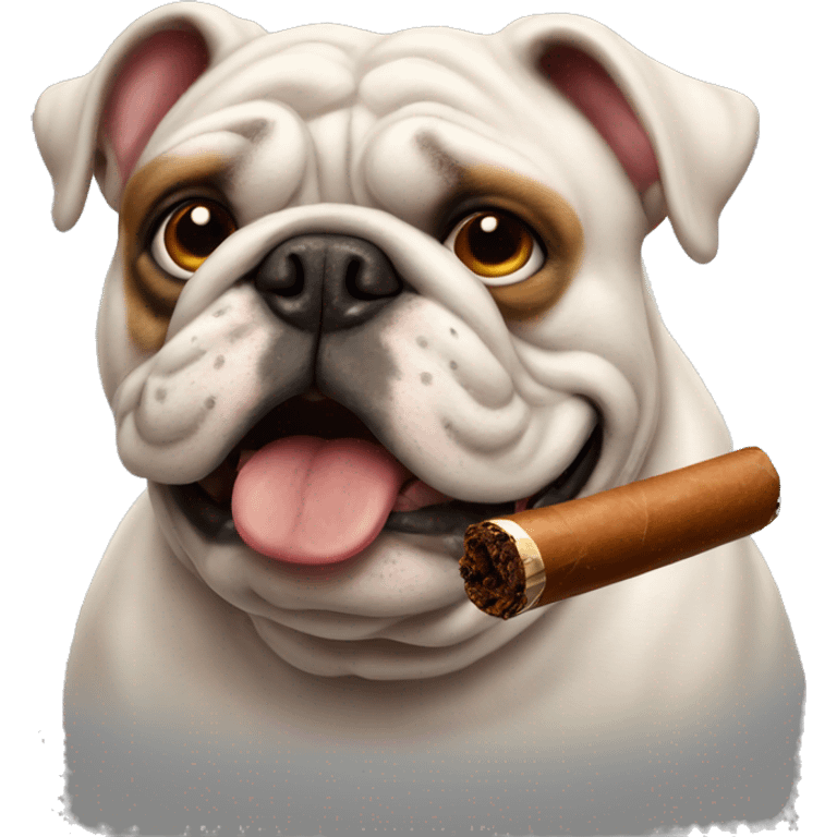 bulldog with a cigar emoji