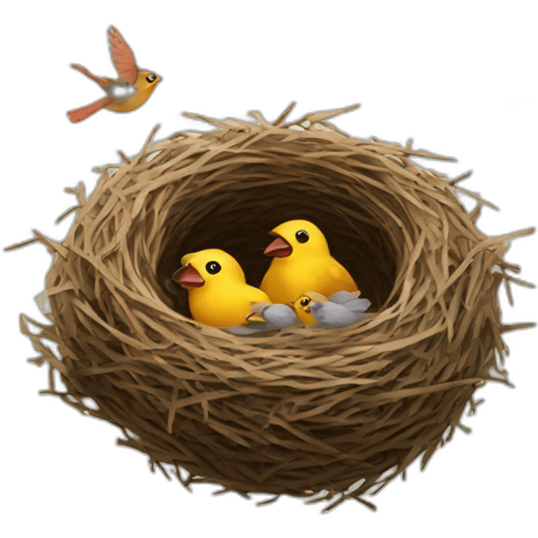 nest with birds emoji