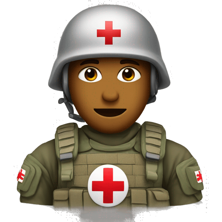 soldier with red medical cross on helmet emoji