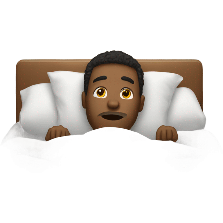 Guy laying down in bed lookin to the ceiling emoji