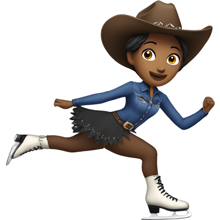 Figure skating cowgirl emoji